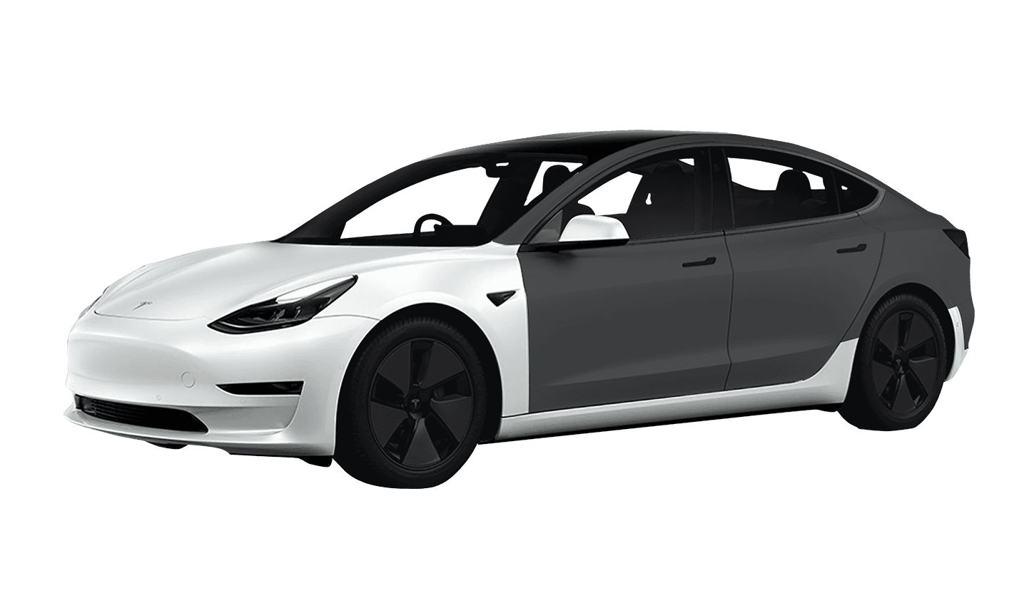 Tesla Model 3 Front End & Rockers Protection Coverage Visualization
