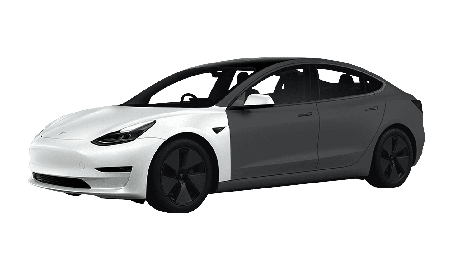 Tesla Model 3 Front End Protection Coverage Visualization